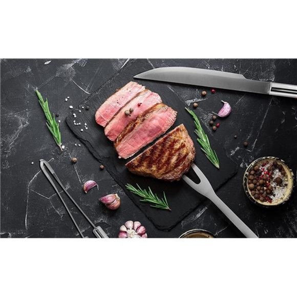 BBQ Grill Set 7pc Stainless Steel Tools Accessories Barbecue Tool Grilling - Picture 7 of 7